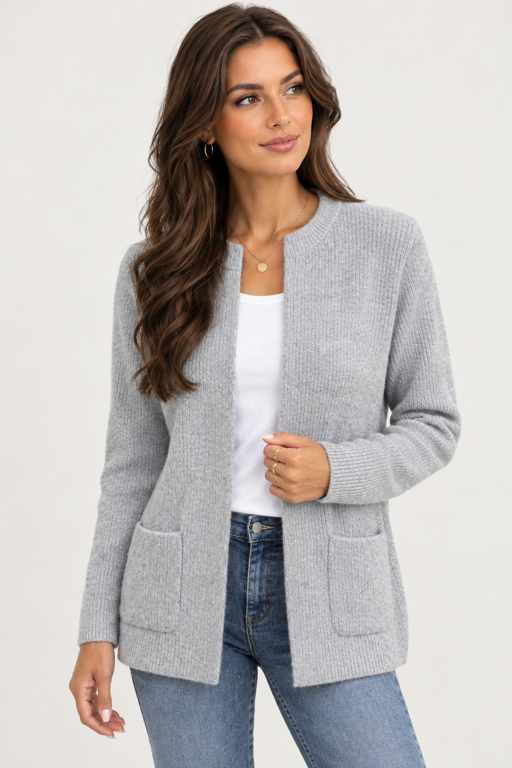 Falero | Gebreide Gilet Dames met Rits en Zakken — Warm en Zacht