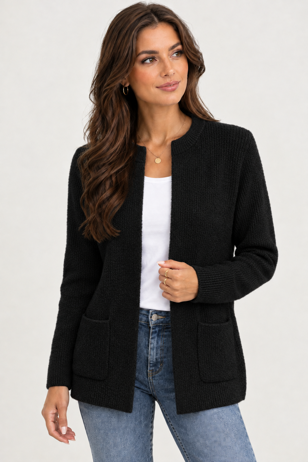 Falero | Gebreide Gilet Dames met Rits en Zakken — Warm en Zacht