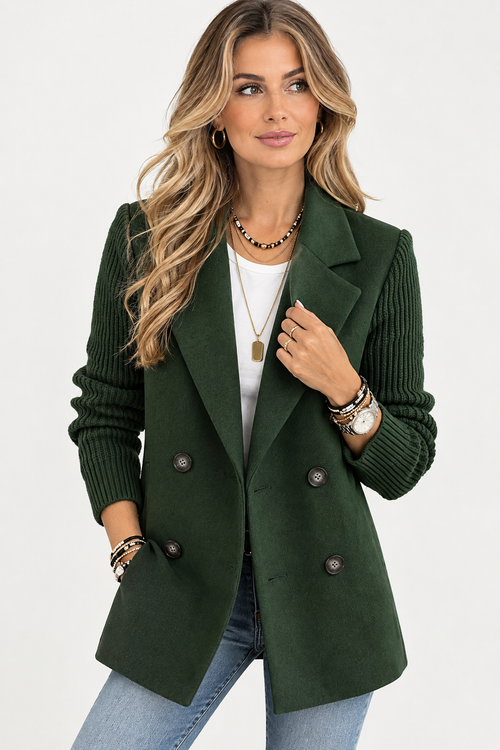 Falero | Dames Blazer met Gebreide Mouwen — Elegant en Warm